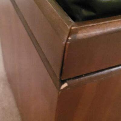 Lot 252: Vintage Mid Century Modern LANE Chess / Checkerboard Reversible Storage Seat