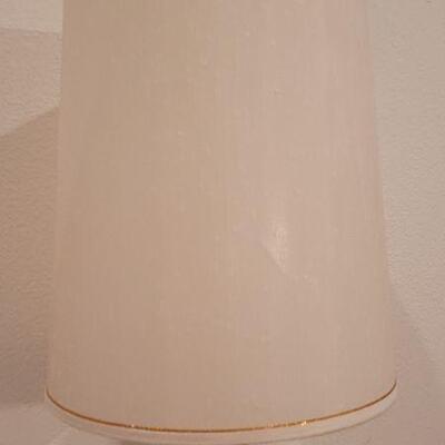 Lot 257: Vintage Mid Century Modern 35.5" Tall Brass and Teak Table Lamp TESTED A+
