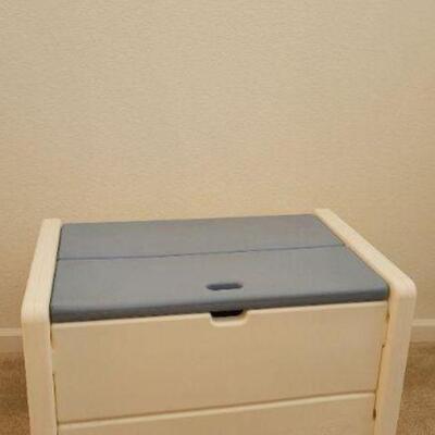 Lot 258: Vintage Little Tikes Blue Top Toy Storage Trunk 