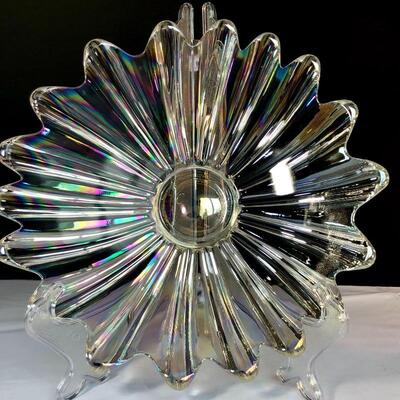 Federal Glass Iridized/Carnival Glass Petal Bowl 