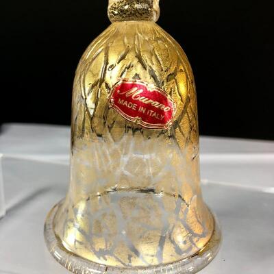 Murano Glass Gold Crackle Bell/Cloche