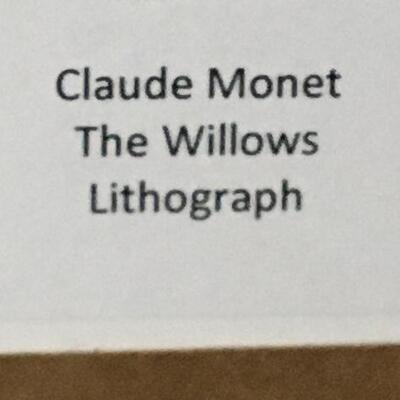 CLAUDE MONET â€œThe Willowsâ€ Lithograph with Frame. LOT 42