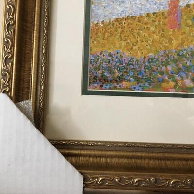 GEORGES SEURAT â€œWomen on the River Bankâ€ Gallery Lithograph and Gold Frame. LOT 51