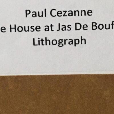 PAUL CEZANNE â€œâ€The House at Jas De Bouffantâ€ Framed Lithograph. LOT 52