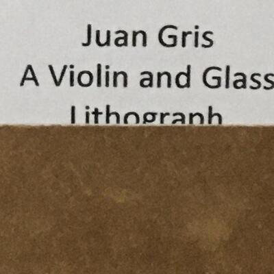 JUAN GRIS â€œA Violin and Glassâ€ Original Lithograph. LOT 53
