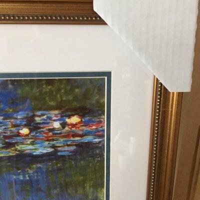 CLAUDE MONET â€œWaterliliesâ€ Framed Gallery Lithograph. LOT 54 