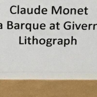 CLAUDE MONET â€œLa Barque at Givernyâ€ Lithograph and Frame. LOT 55