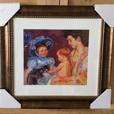 MARY CASSATT â€œChildren Playing with Catâ€ Lithograph and Frame. LOT 57