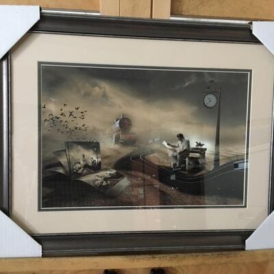 LEYLA EMEKTAR LA â€œThe Last Passengerâ€ Original Lithograph and Frame. LOT 63