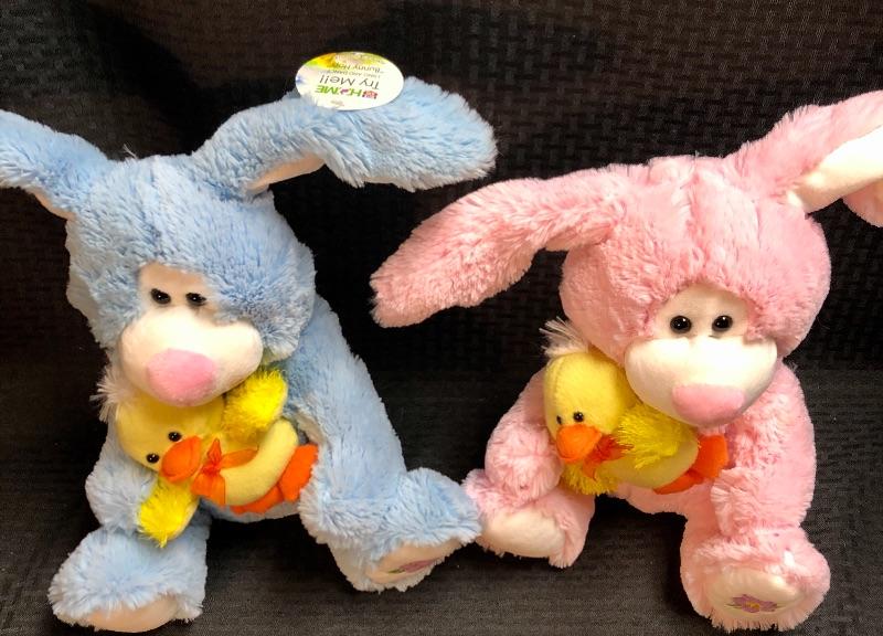 Rite Aid Easter Bunnies pink and blue plush bunnies for Spring