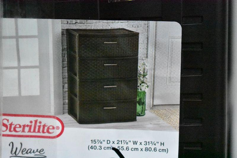 Sterilite Espresso Weave Wide 3-Drawer Organizer