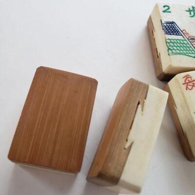 Incomplete Mahjong set with bamboo and Bone