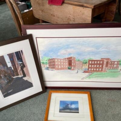 S162 Carolyn Giannini Watercolor and Framed Photographs 