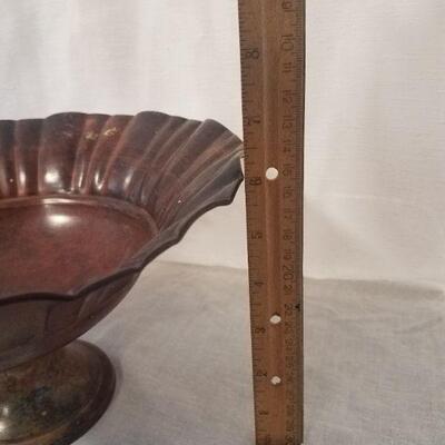 Lot #78 - Metal compote with fake fruit