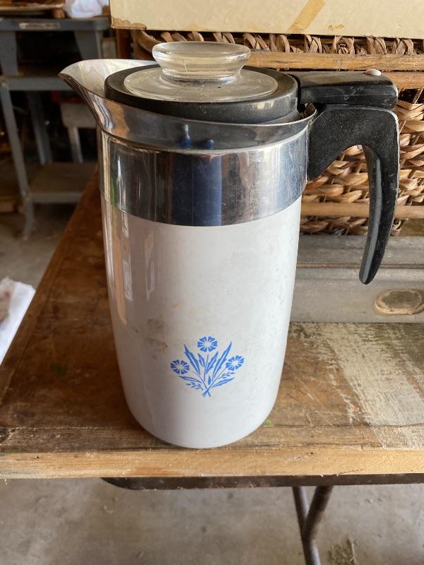  Corning Ware Blue Cornflower 10 Cup Electric Coffee