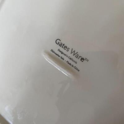 S174 Gatesware Plates and Gold rimmed Stemware 