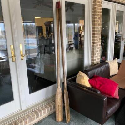 S175 Pair of Caviness Wooden Oars 