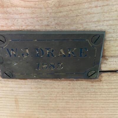 S176 Antique W.J. Drake 1883 Tool/ Ships Chest 