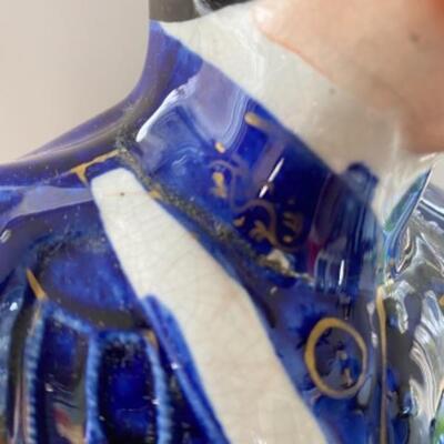 S180 Antique Staffordshire Louis Hamilton Porcelain Statue and Highlander Lamp 