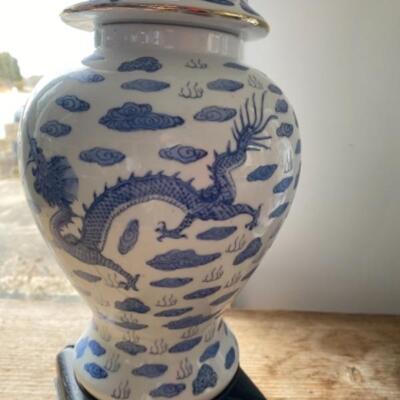 S181 Two Blue and White porcelain Lamps 