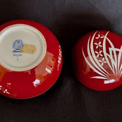 Herend Esterhazy Porcelain lidded bowl Asian theme