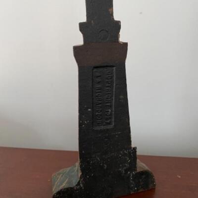 198 Antique 1927 A.A. Richardson Lighthouse Door Stop Cast Iron 