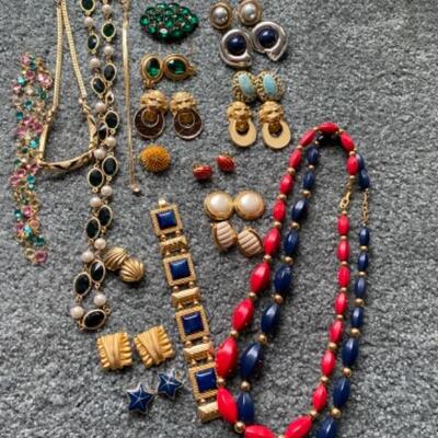 211 Lot of Colored Costume Jewelry 