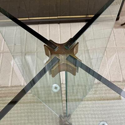 Mid Century Modern Glass Table Leon Rosen for Pace style