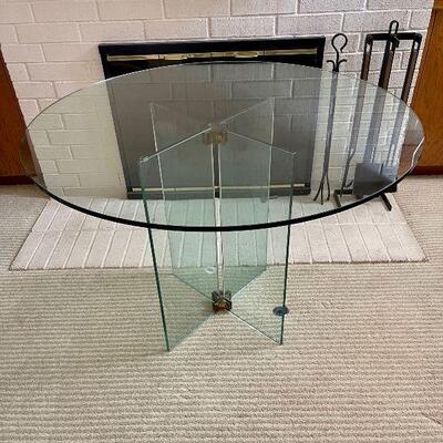 Mid Century Modern Glass Table Leon Rosen for Pace style