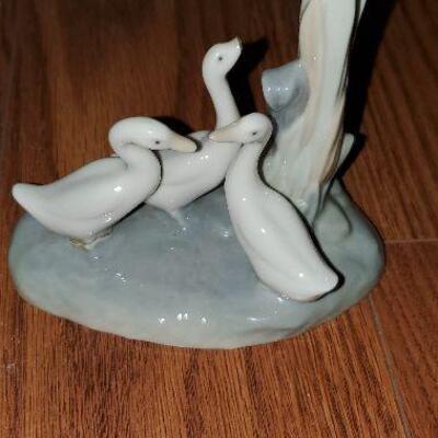 Lladro Nao Three Geese Ducks Porcelain Figurine (item #44) - One beak end is missing