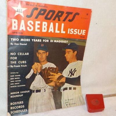 " Original Issue 1950 SPORTS BASEBALL/ Ted Williams & Joe DiMaggio Cover".
