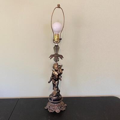 Antique Brass  Cherub Lamp