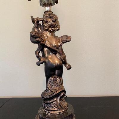 Antique Brass  Cherub Lamp