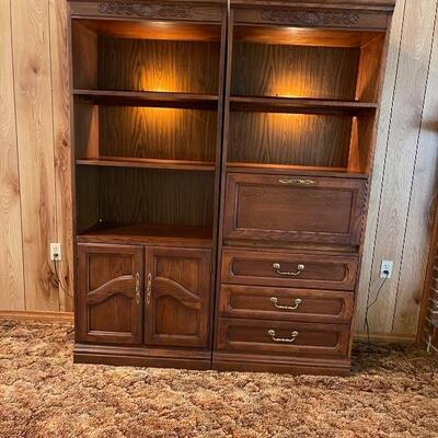 Vintage 2 - Piece Secretary Wall Unit, Bookcase and/or Bar 