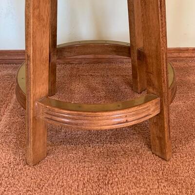 Pair of Wood Swivel Stools 