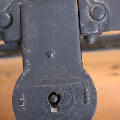 Vintage Yale & Towne humpback steamer trunk