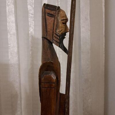 32" Carved wood Don Quixote statue