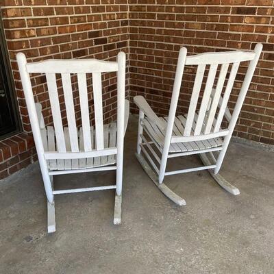 Pair of Wooden Outdoor Rockers