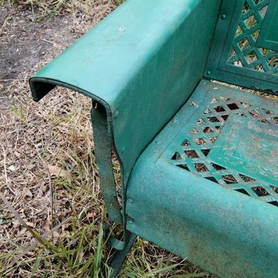 Vtg Green Mid Century Metal glider