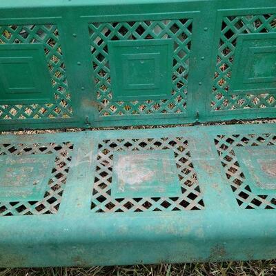 Vtg Green Mid Century Metal glider