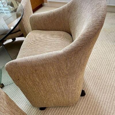 4 Milo Baughman Thayer Coggin Rolling Armchairs 