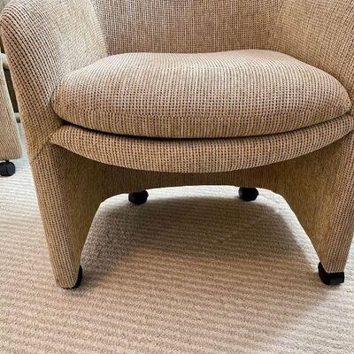 4 Milo Baughman Thayer Coggin Rolling Armchairs 