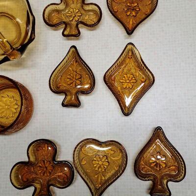 24 piece Amber glass lot