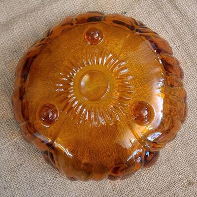 Dark Amber color vintage Indiana Glass Sunflower bowl