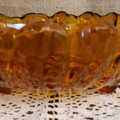 Dark Amber color vintage Indiana Glass Sunflower bowl