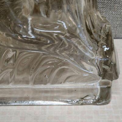 Vintage clear glass jumping horse bookends