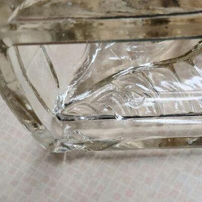 Vintage clear glass jumping horse bookends