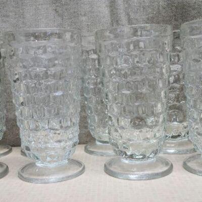 Vintage set of 7 Clear Indiana glass tea/water glasses