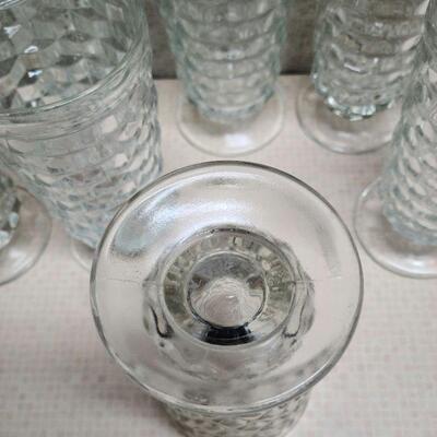 Vintage set of 7 Clear Indiana glass tea/water glasses