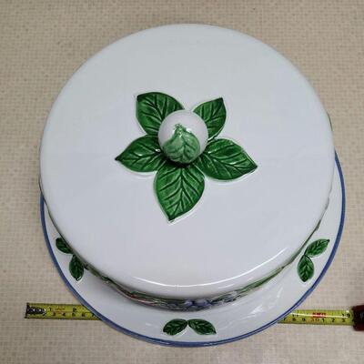 Cake Plate with cover Ceramic/ Fruit